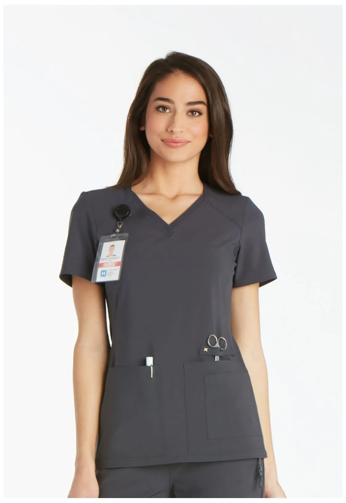 iflex V-Neck Knit Panel Top CK605