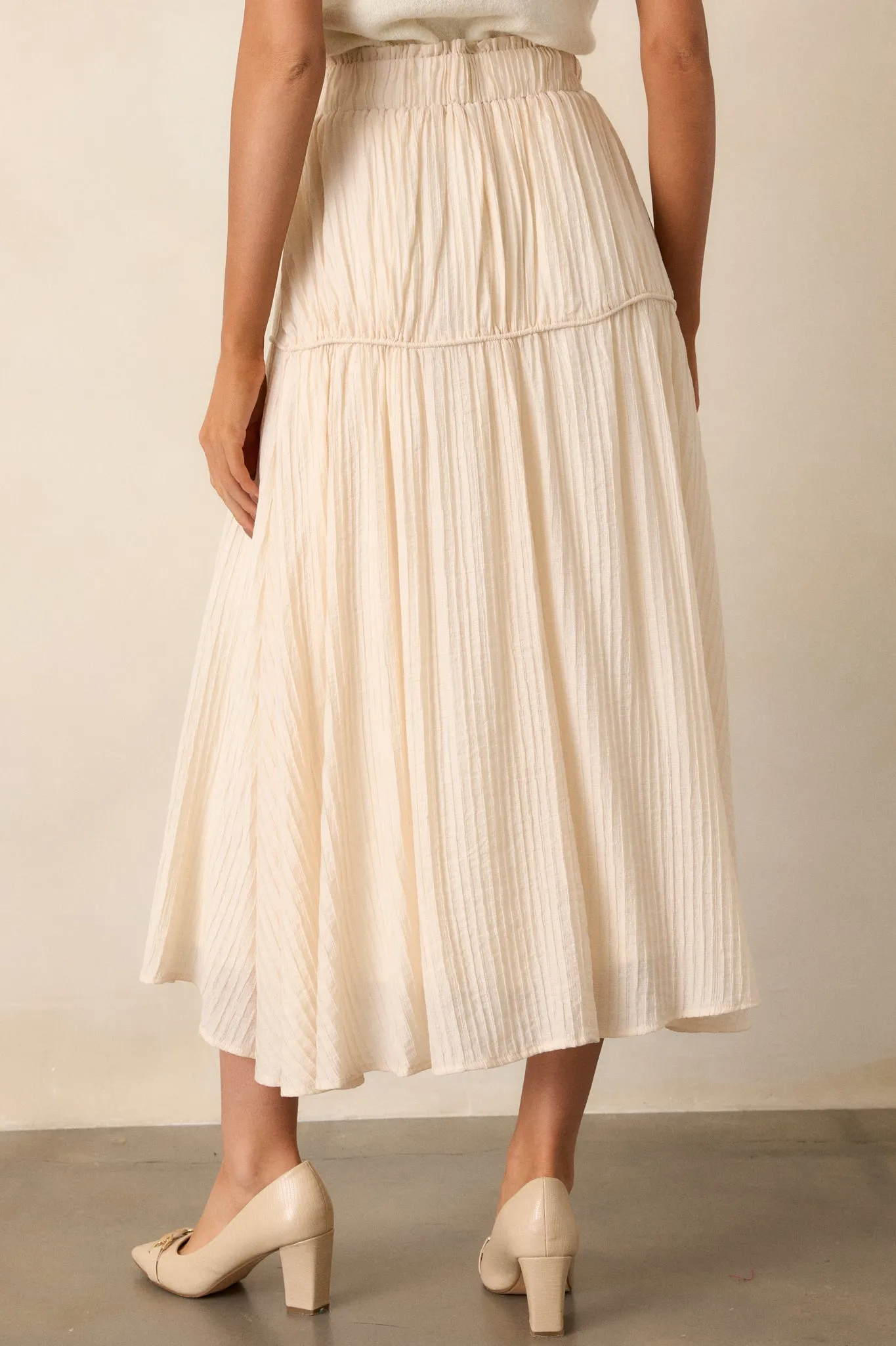 Infinite Allure Beige Maxi Skirt
