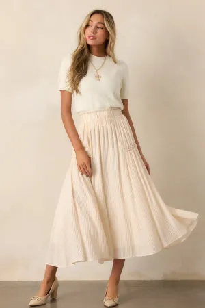 Infinite Allure Beige Maxi Skirt