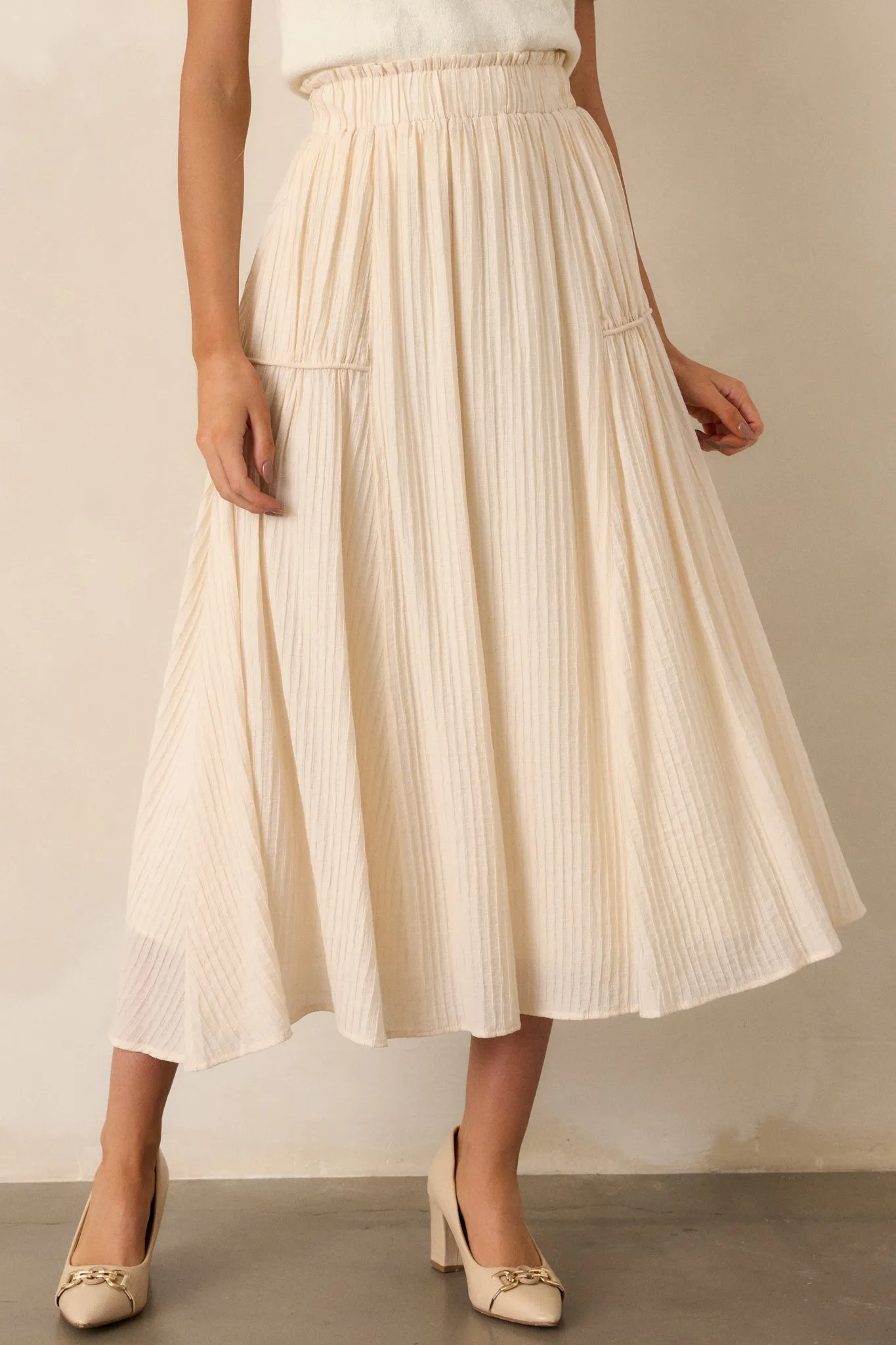 Infinite Allure Beige Maxi Skirt