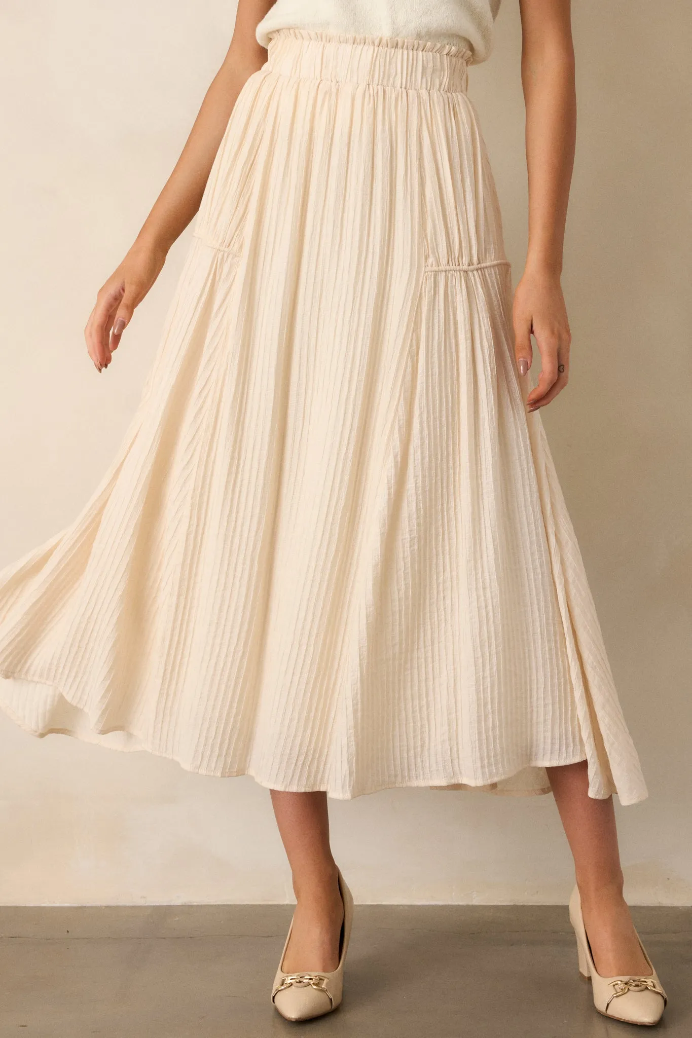 Infinite Allure Beige Maxi Skirt
