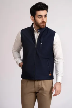 JACKET QUILTED SLEEVE LESS NAVY