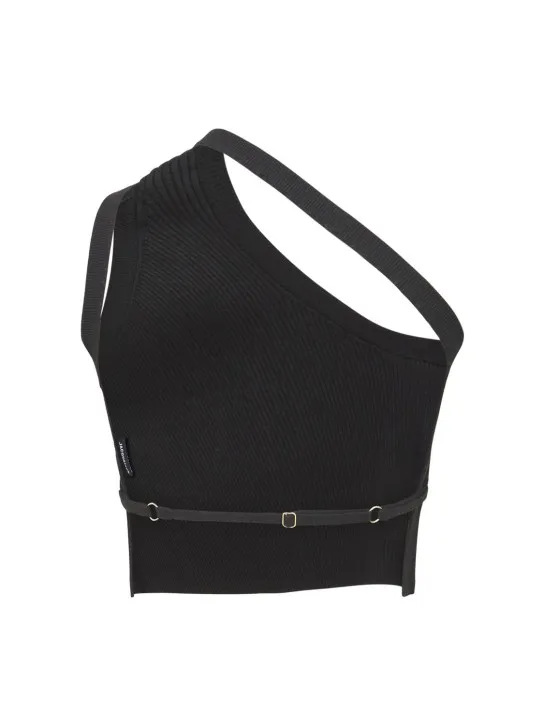 Jacquemus   La Maille Ascu linen knit rib crop top 
