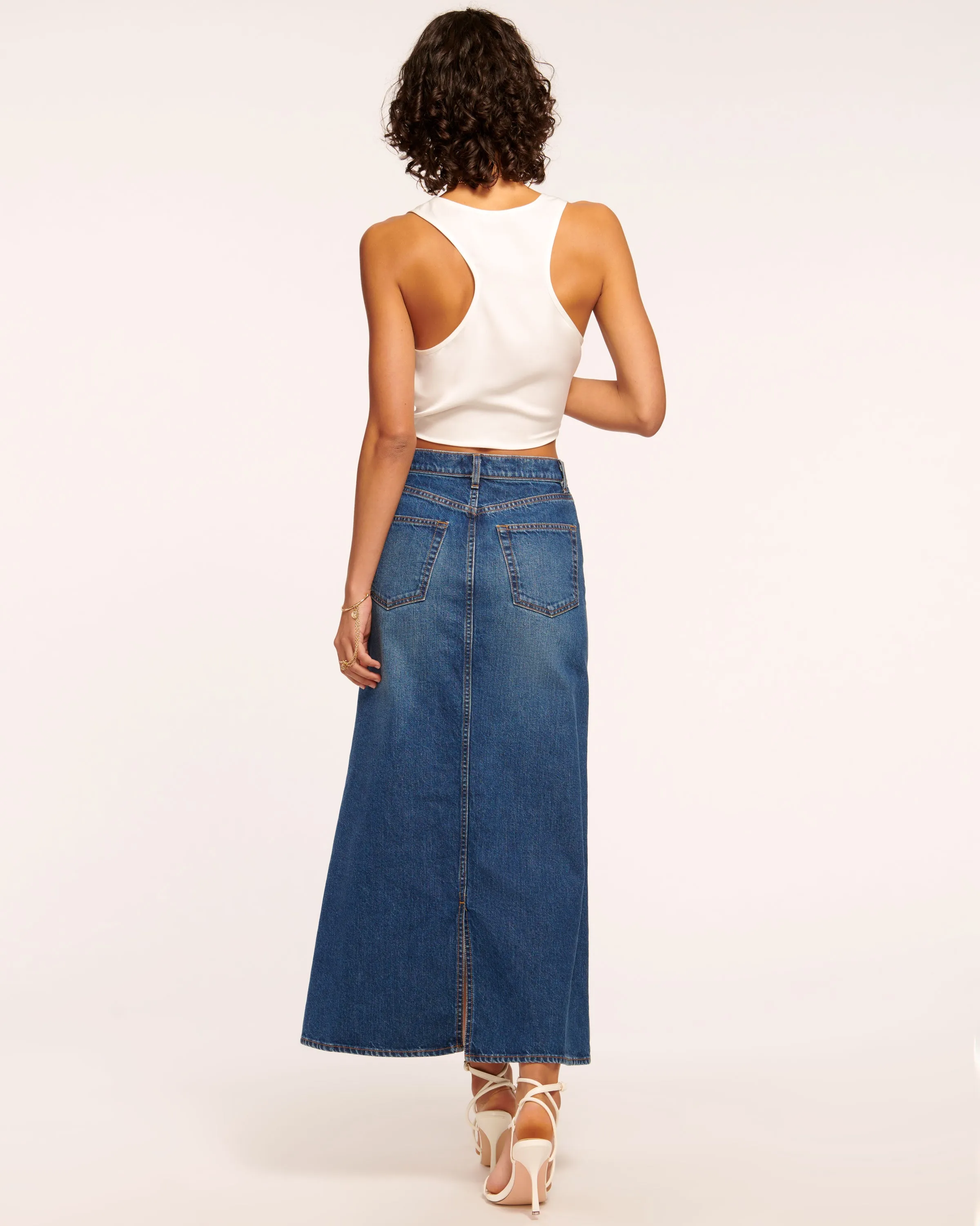 Jannie Two-Tone Denim Maxi Skirt
