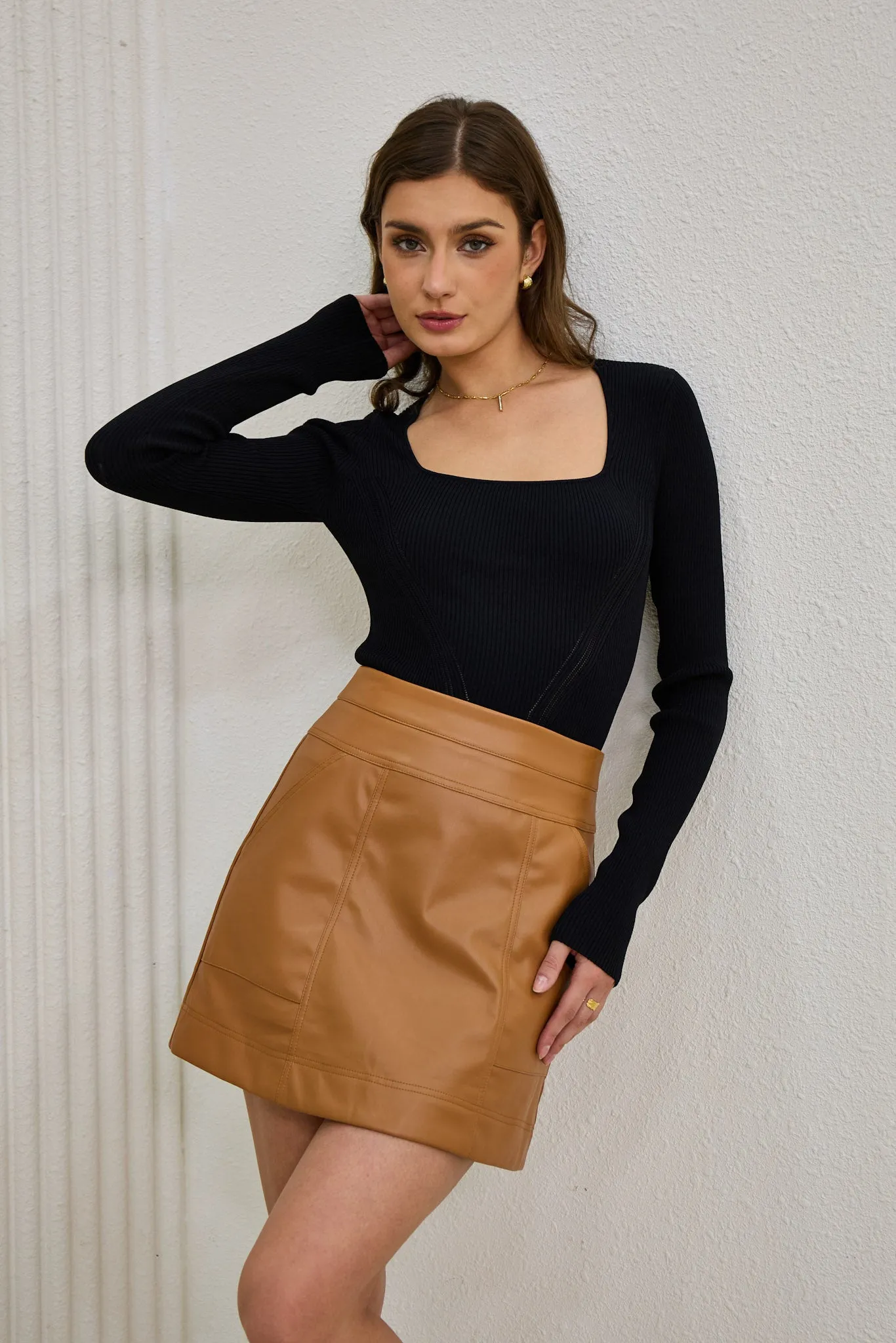 Jett Black Long Sleeve Knit Top
