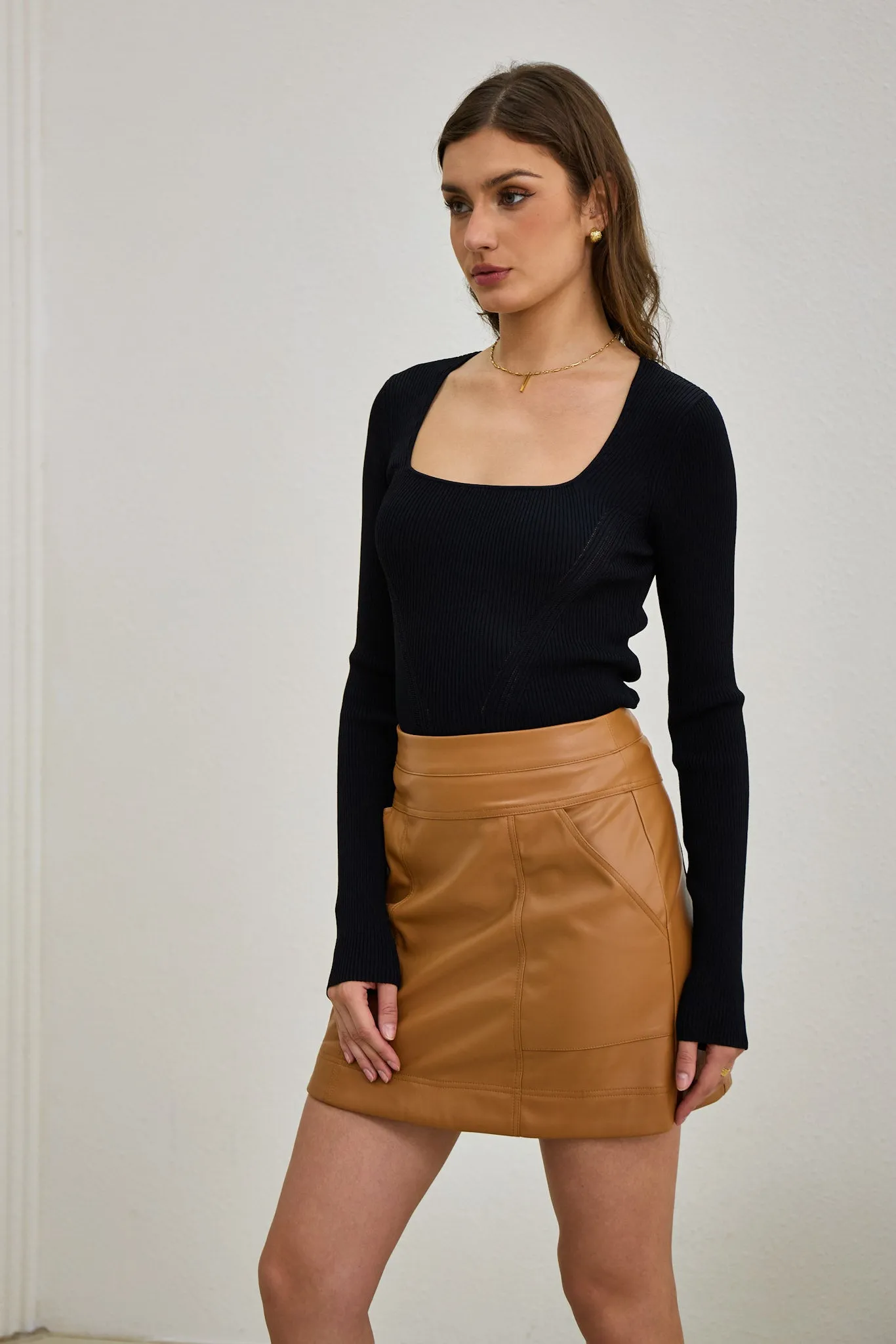 Jett Black Long Sleeve Knit Top