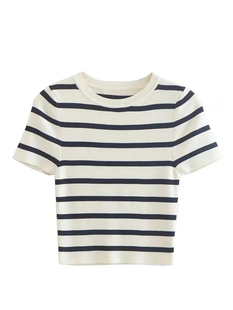 Karly Striped Knit Crop Top