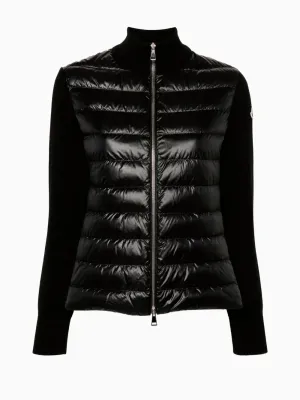 Knitted-sleeves padded jacket