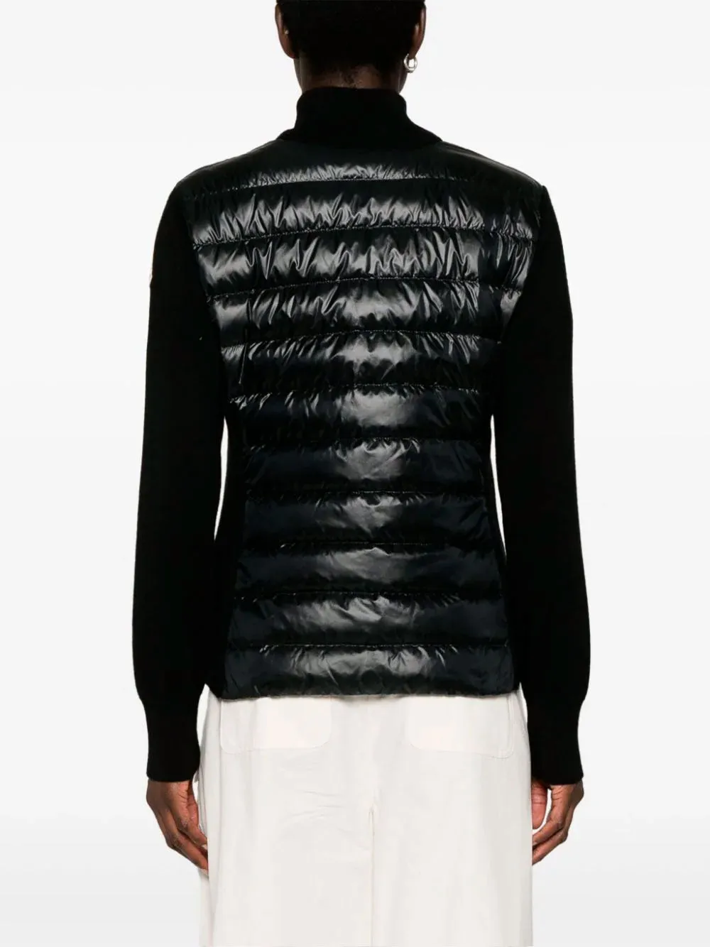 Knitted-sleeves padded jacket
