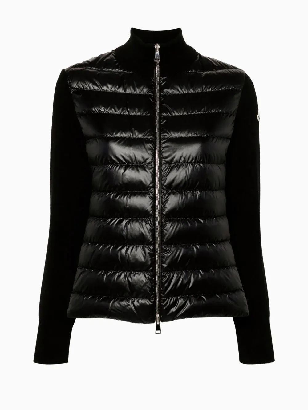 Knitted-sleeves padded jacket