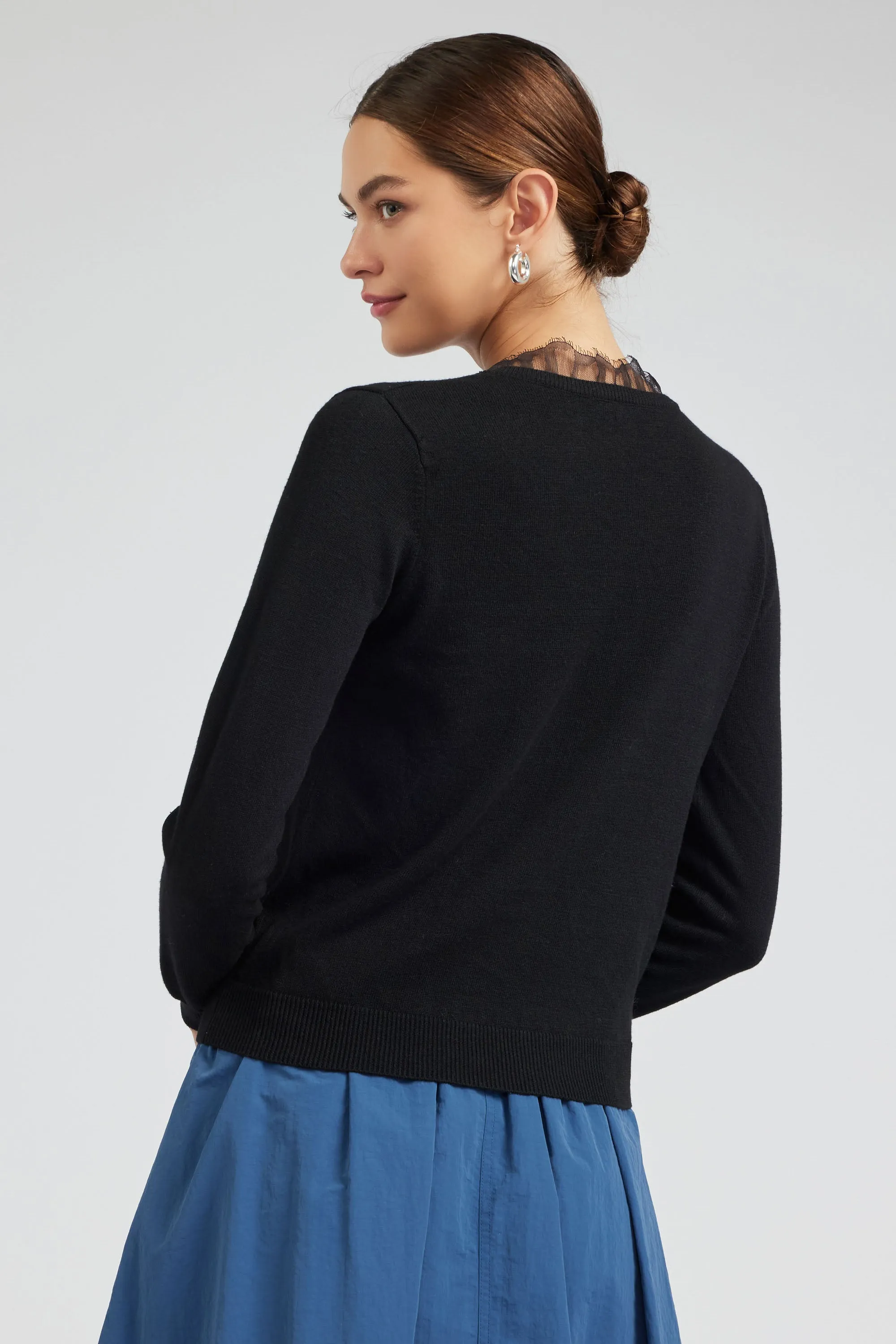 Lace Detail Sweater Top