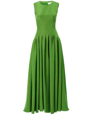 Lawn Green Drop Waist Maxi Dress
