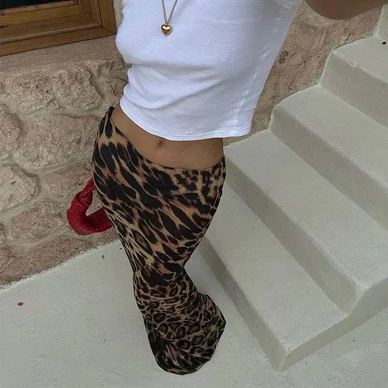 Leopard Print Stylish Maxi Skirt