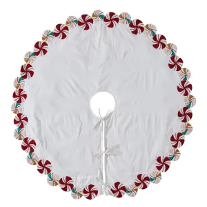 Limited Edition Candy Swirl Hand Beaded Tree Skirt