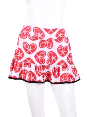 Limited Ruffle Skirt N/E/S/W Red Hearts