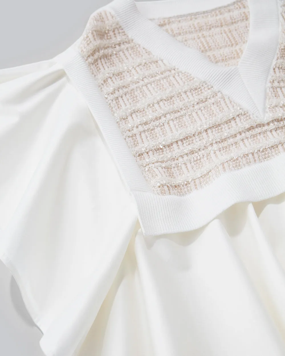 Linen Beige Kagura Knit Top