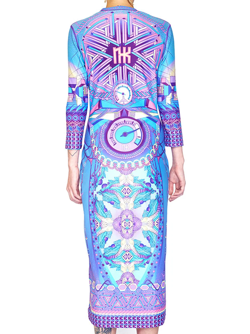 LOGIC LATTICE MAXI DRESS