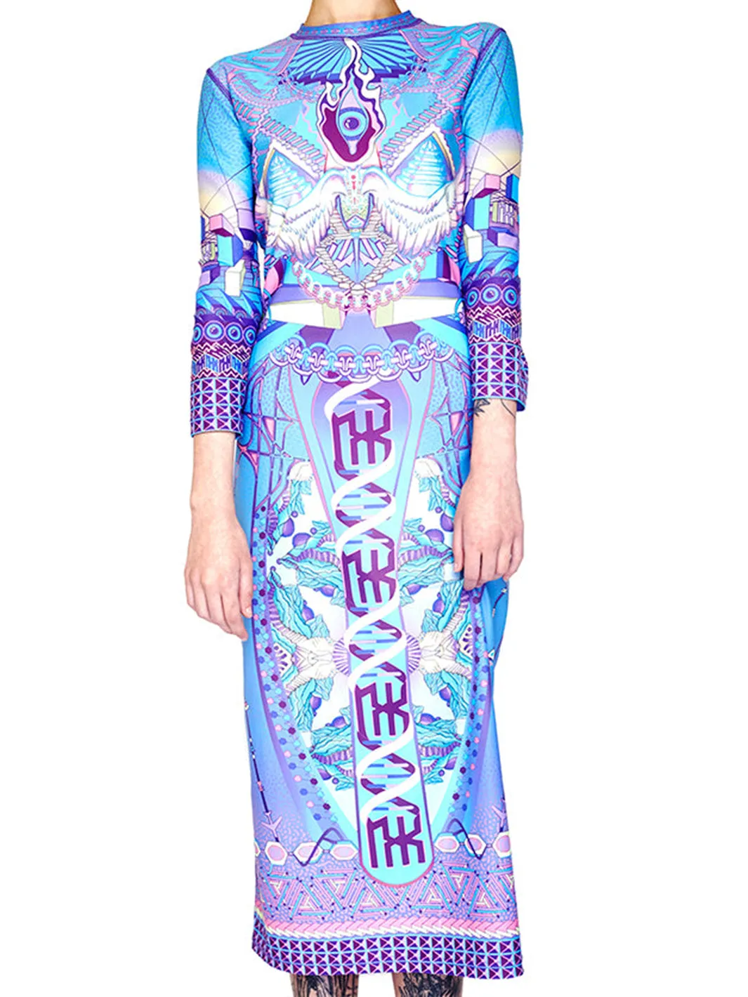 LOGIC LATTICE MAXI DRESS