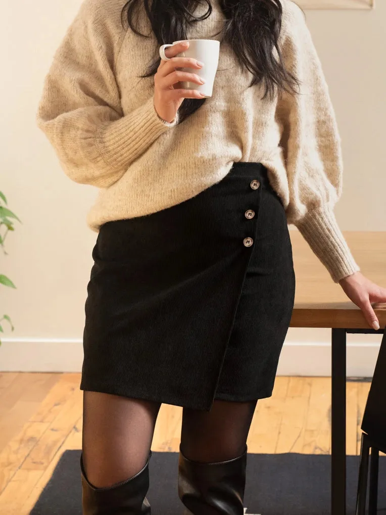 Lorelei Black Corduroy Skirt