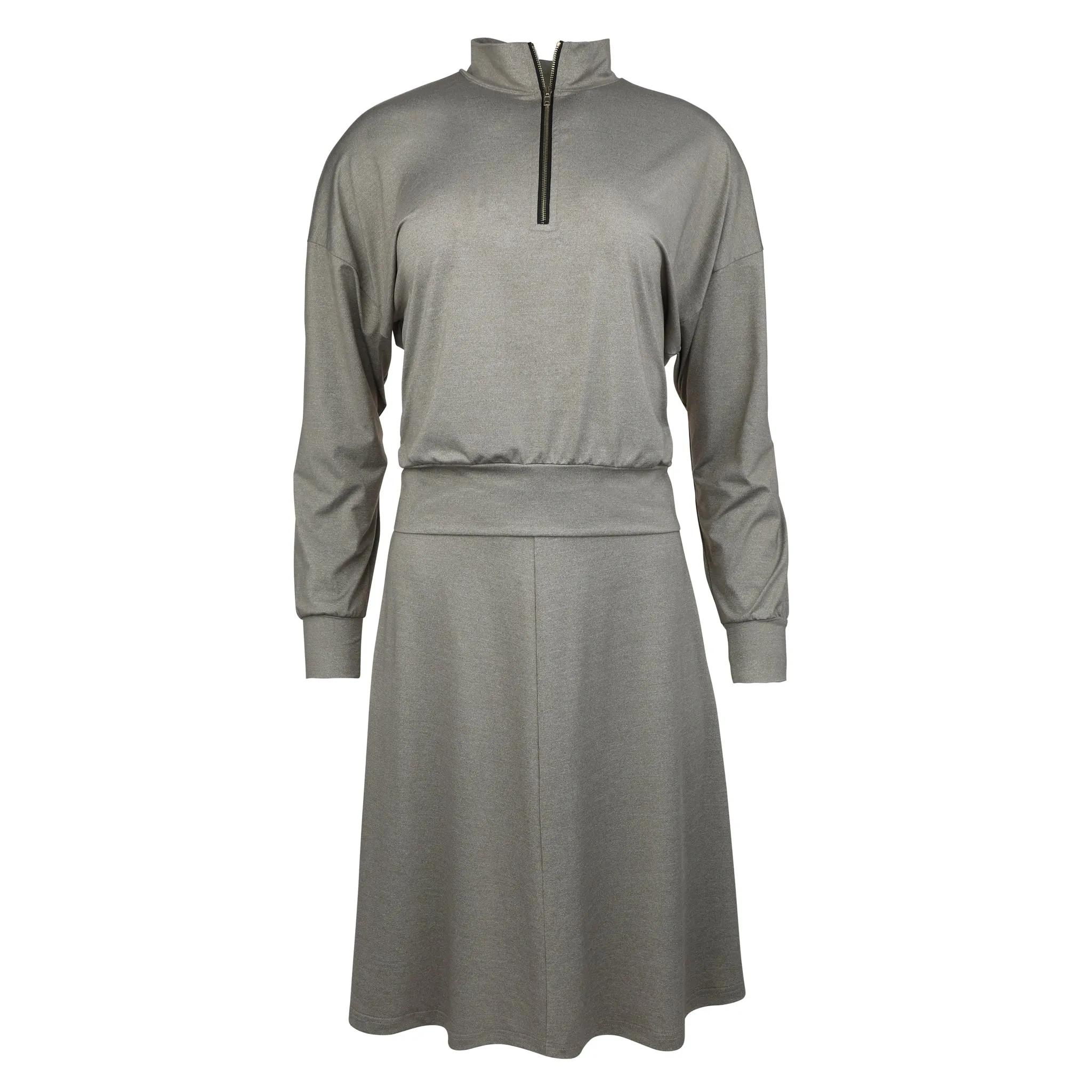 MA-1025 Heather Taupe Swim Top & Maxi Skirt Set