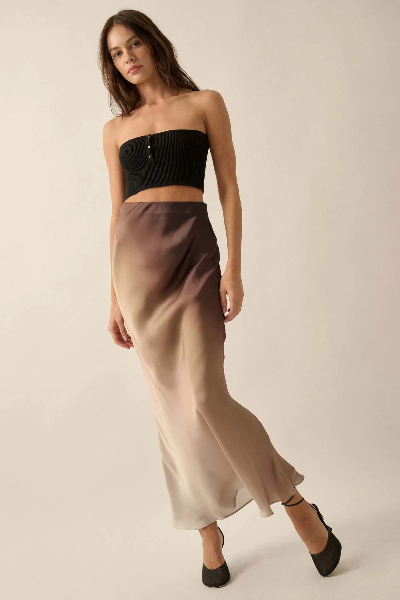 Made in the Shades Ombre Satin Maxi Skirt