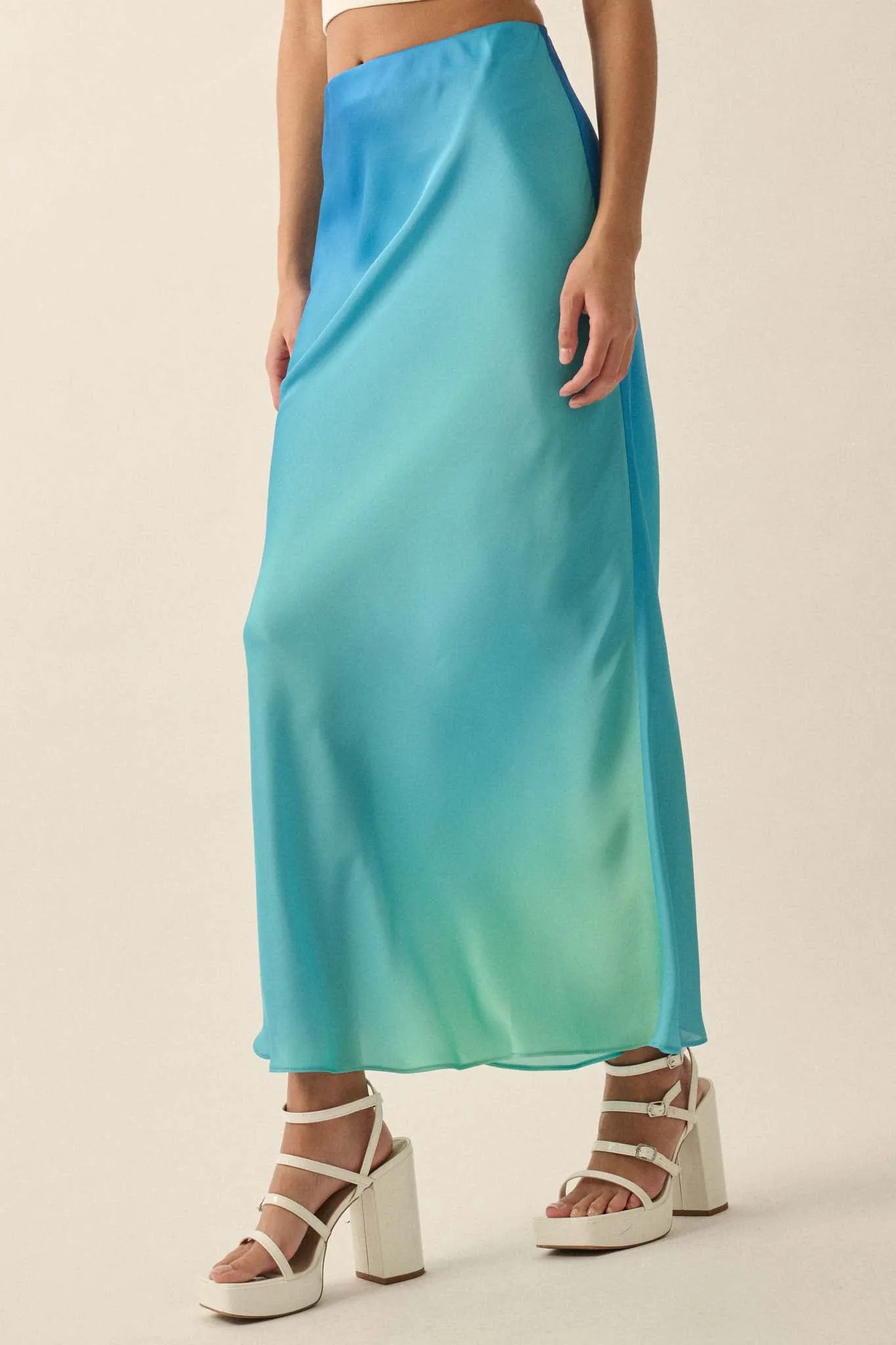 Made in the Shades Ombre Satin Maxi Skirt