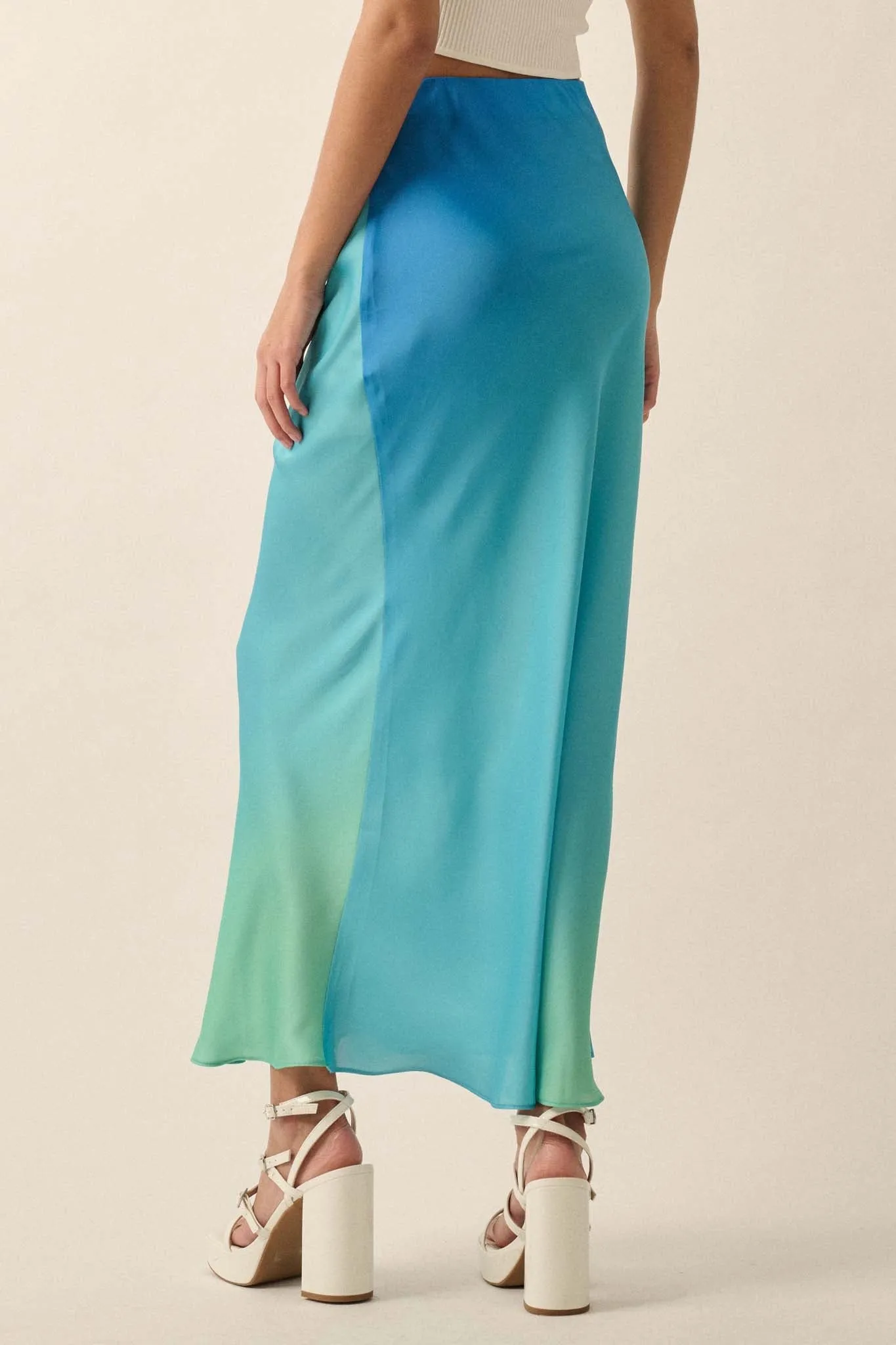 Made in the Shades Ombre Satin Maxi Skirt