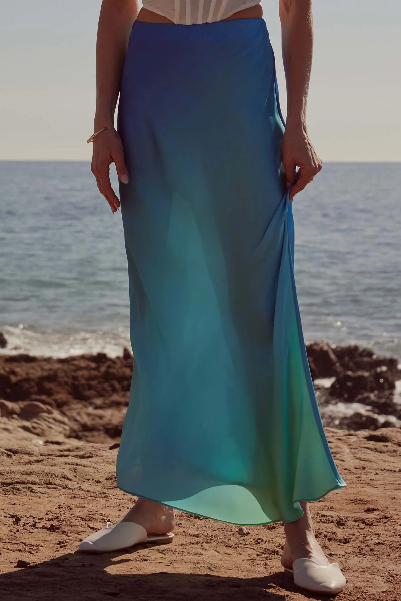 Made in the Shades Ombre Satin Maxi Skirt