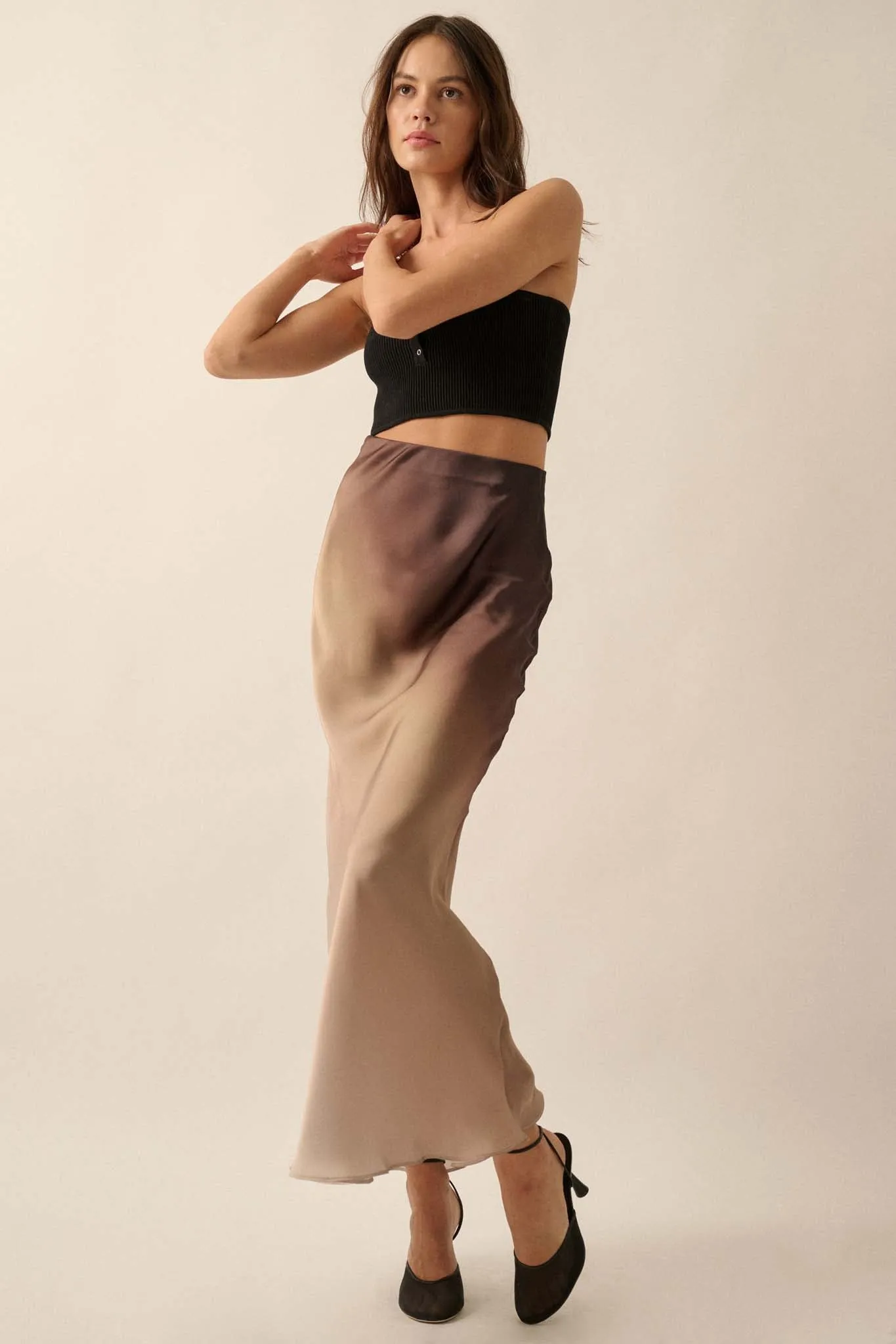 Made in the Shades Ombre Satin Maxi Skirt