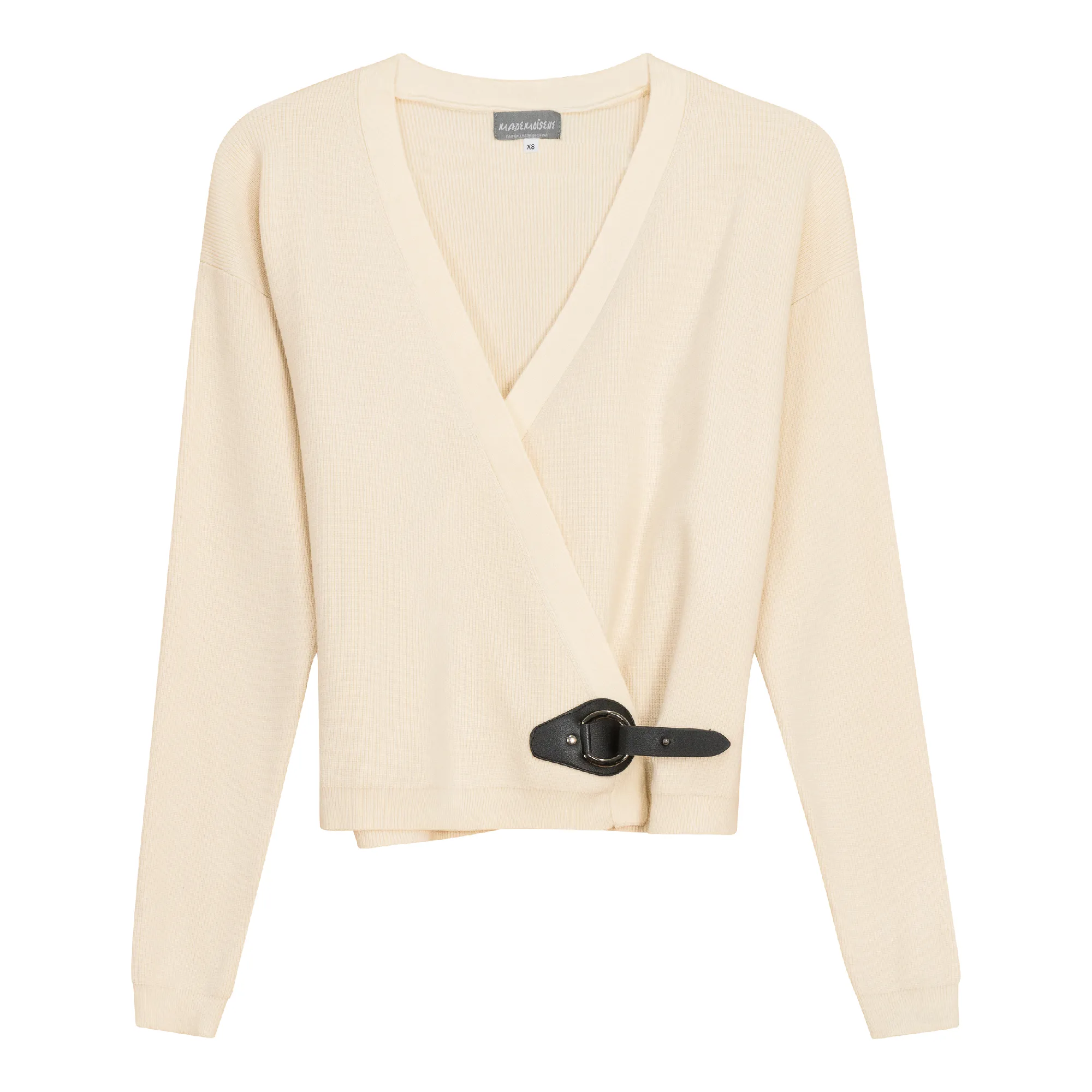 Mademoiselle Cream Wrap Knit Cardigan WB4CM1050TE