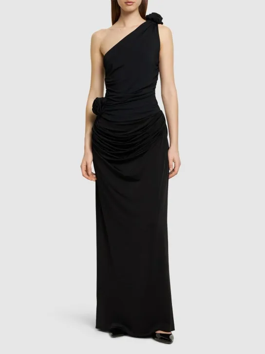 Magda Butrym   Draped viscose blend long skirt 