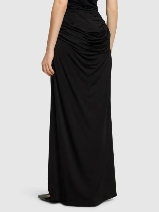 Magda Butrym   Draped viscose blend long skirt 