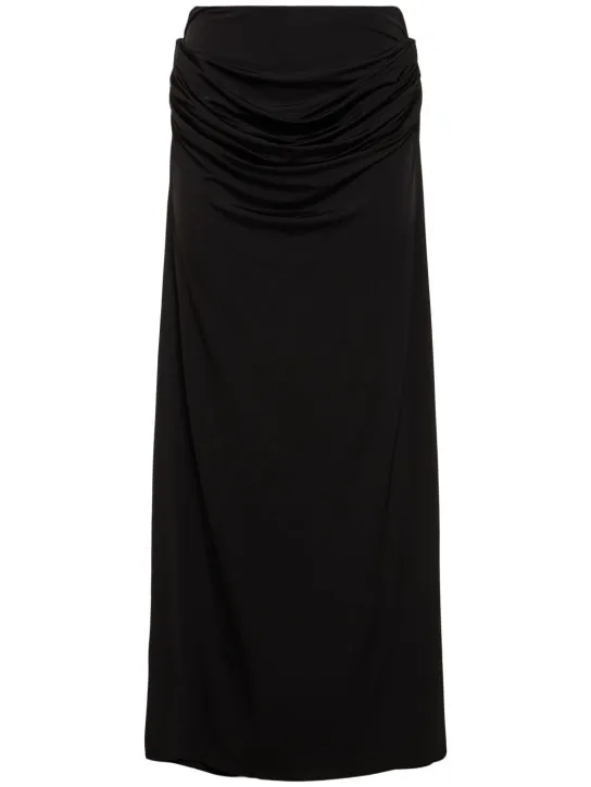 Magda Butrym   Draped viscose blend long skirt 