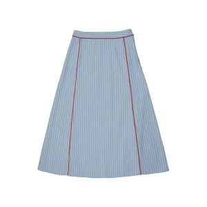 Maisonita Blue Striped A-line Maxi Skirt