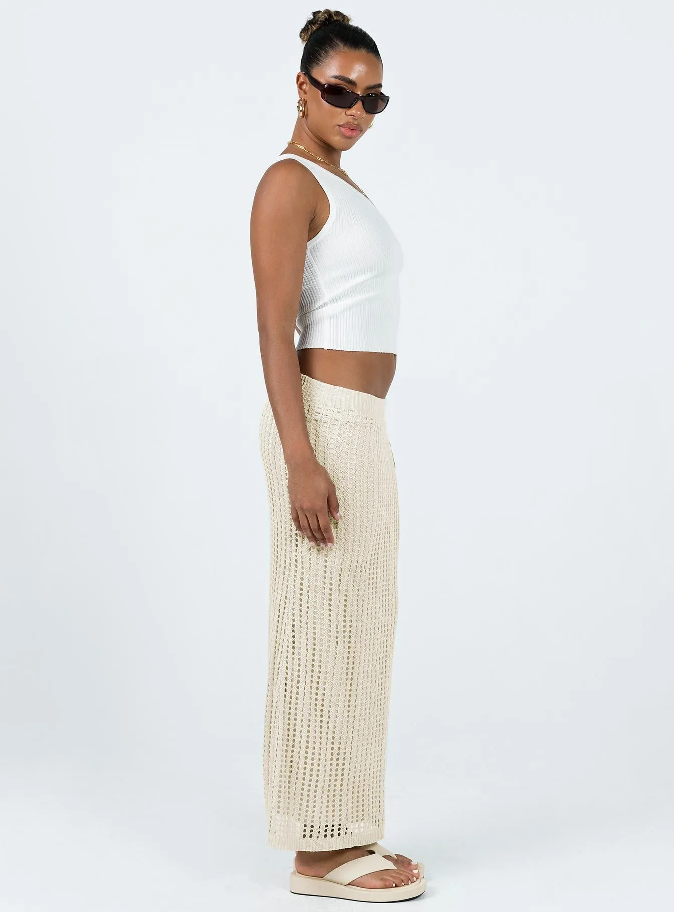 Mavie Knit Skirt Beige