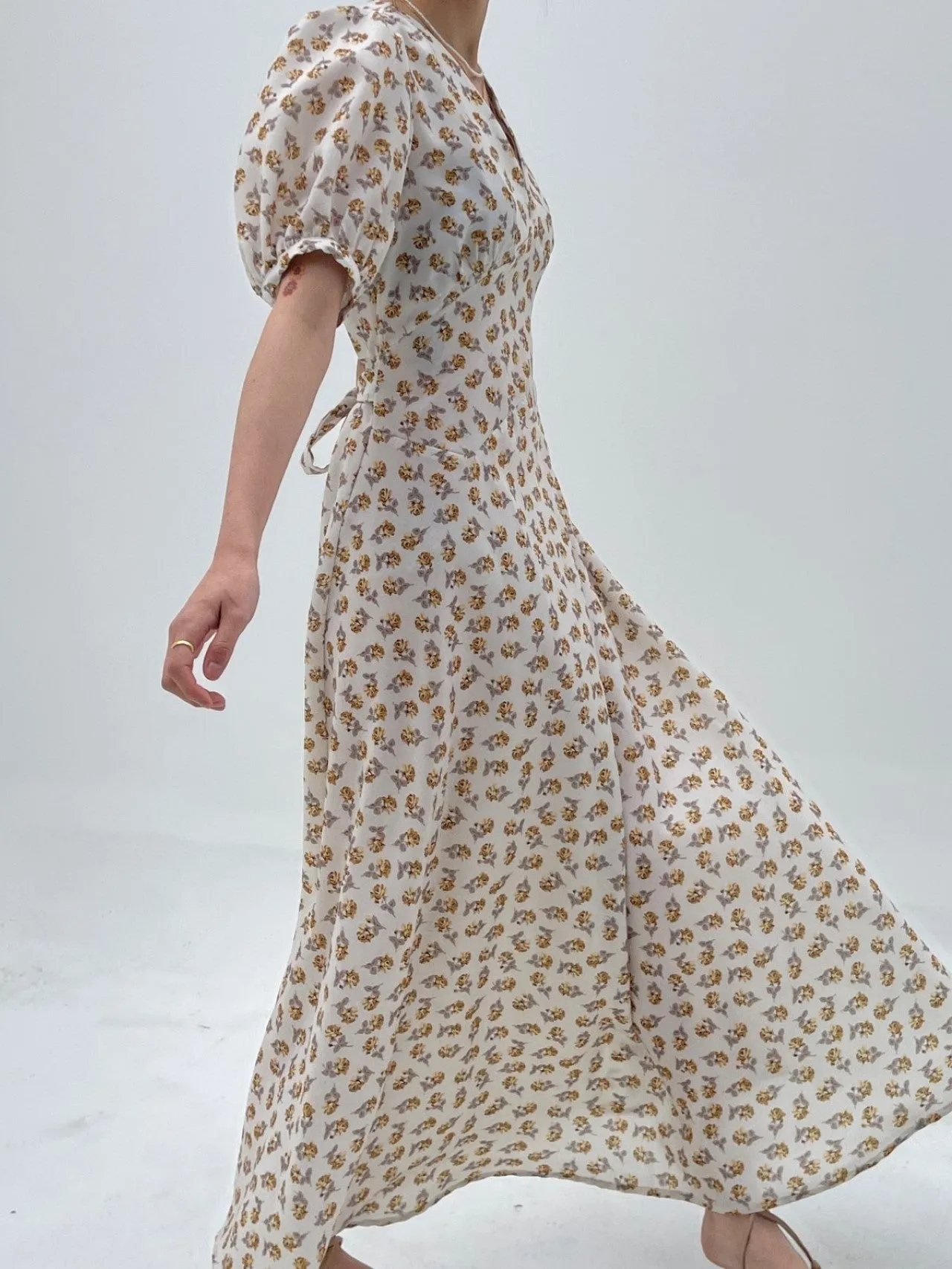 MAXI PUFF HALF SLEEVE DRESS