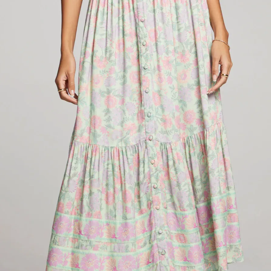 Maxi Skirt and Tank Key lime Garden Set