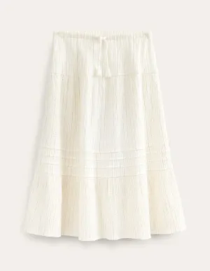 Metallic Maxi Skirt-Ivory