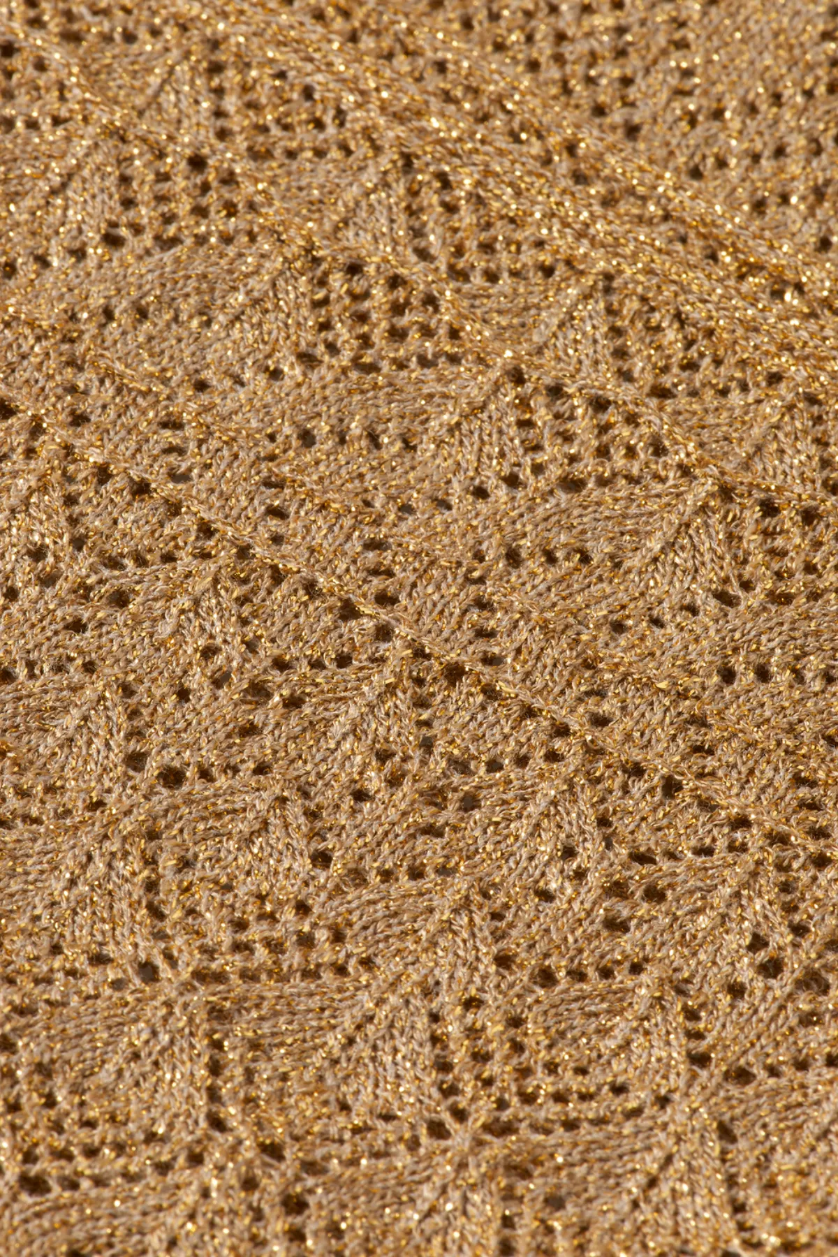 METALLIC POINTELLE PULLOVER GOLD
