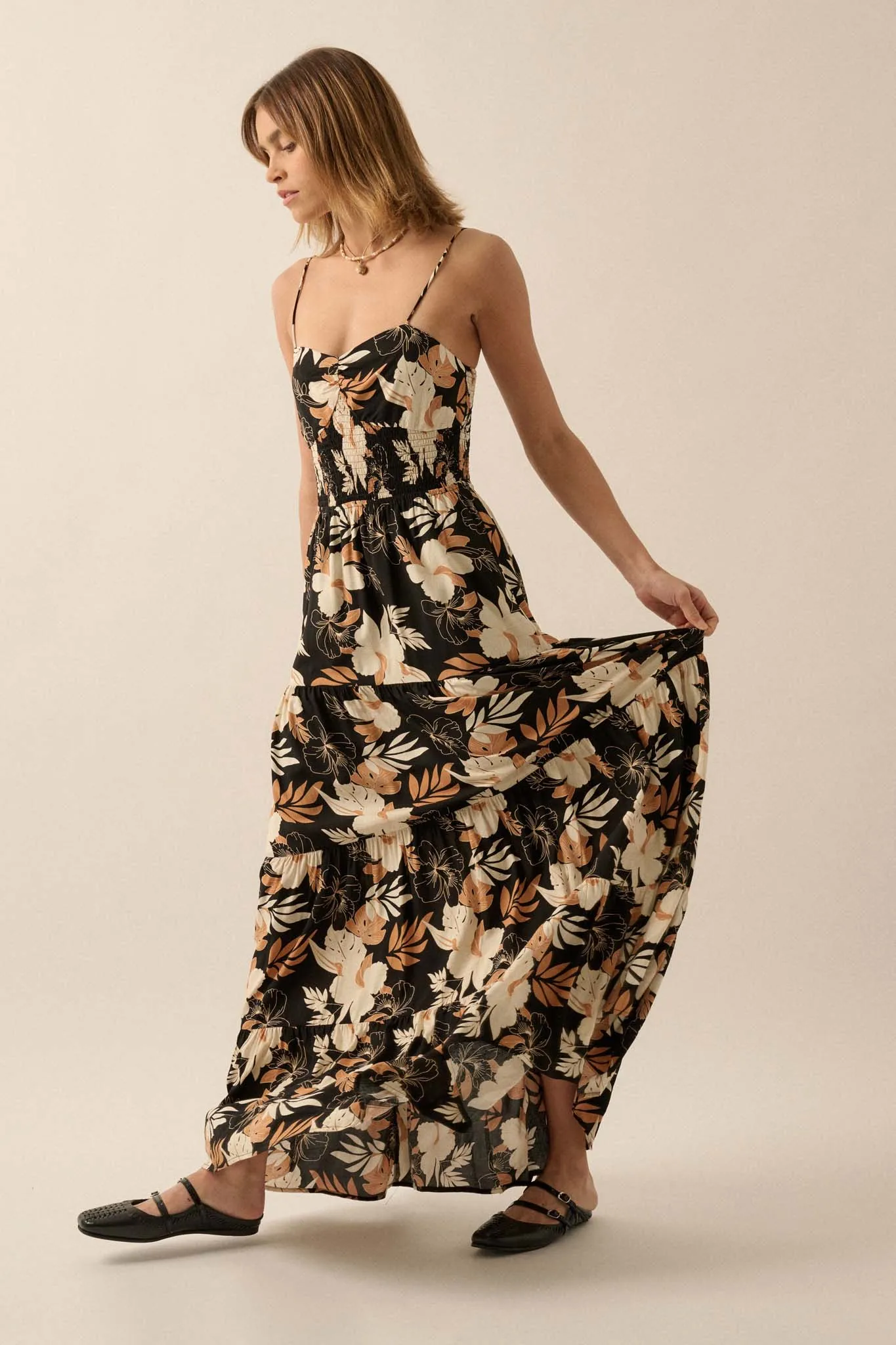 Miami Mama Floral Tiered Ruffle Maxi Sundress