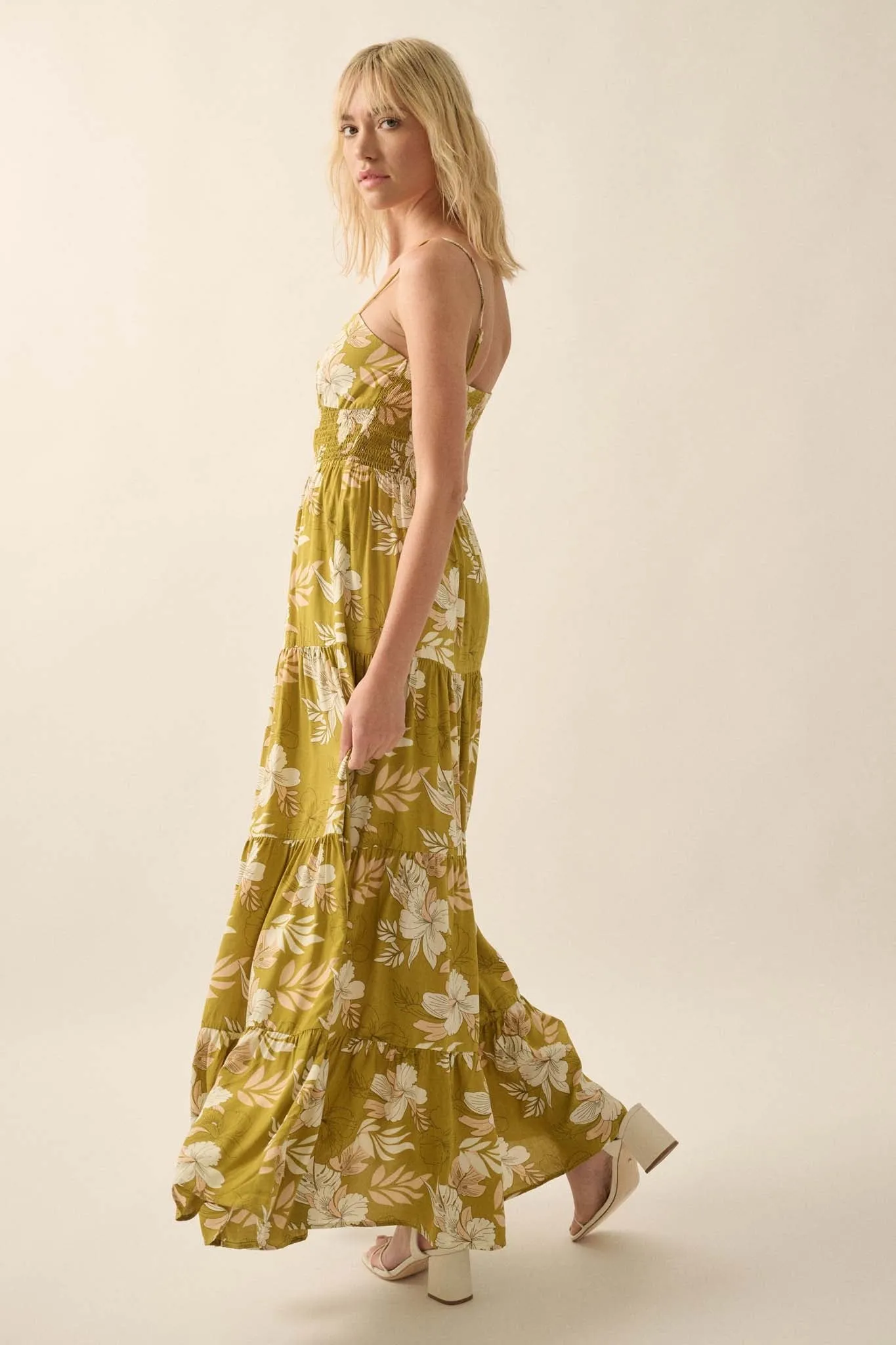 Miami Mama Floral Tiered Ruffle Maxi Sundress