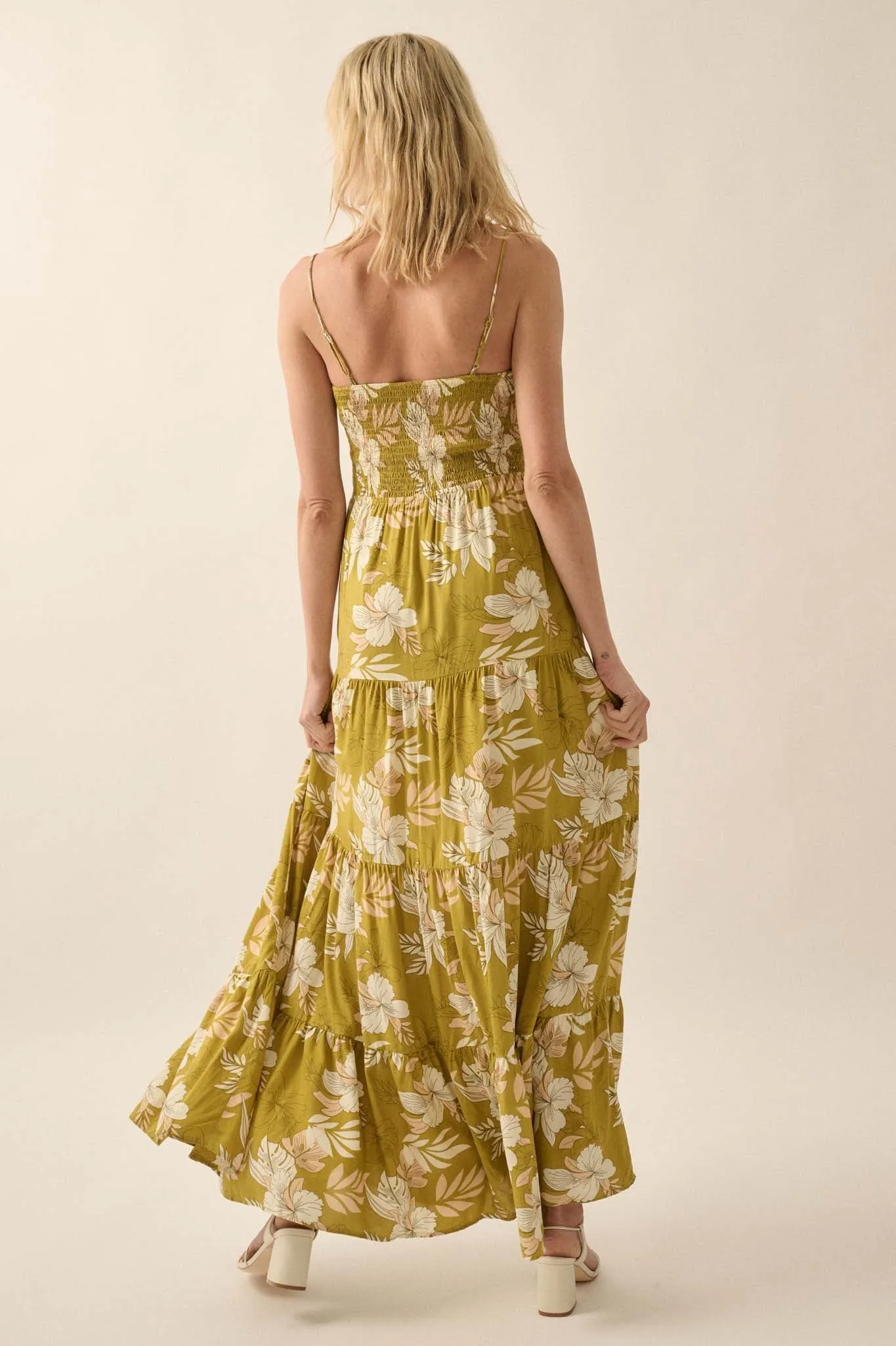 Miami Mama Floral Tiered Ruffle Maxi Sundress