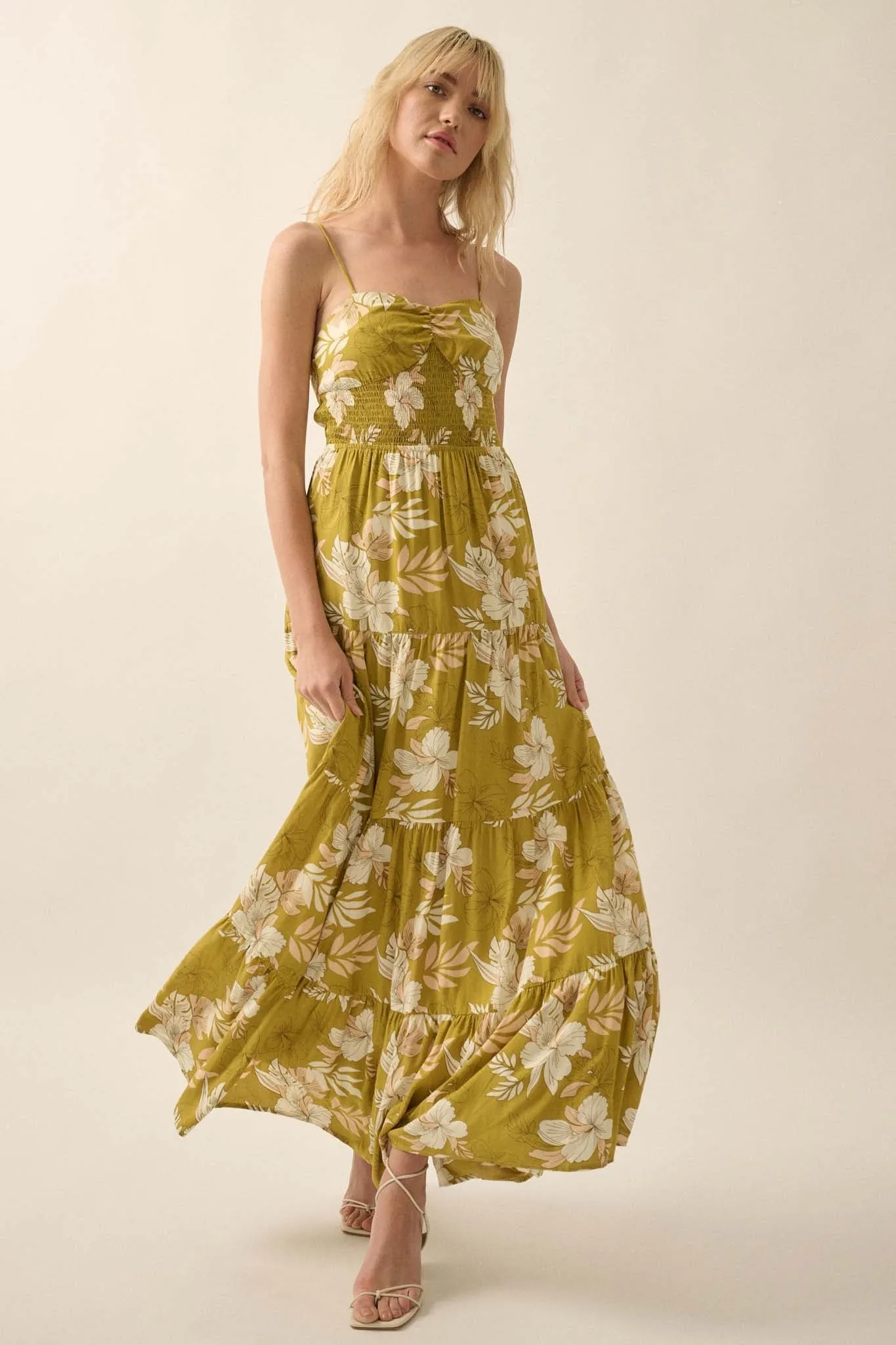 Miami Mama Floral Tiered Ruffle Maxi Sundress