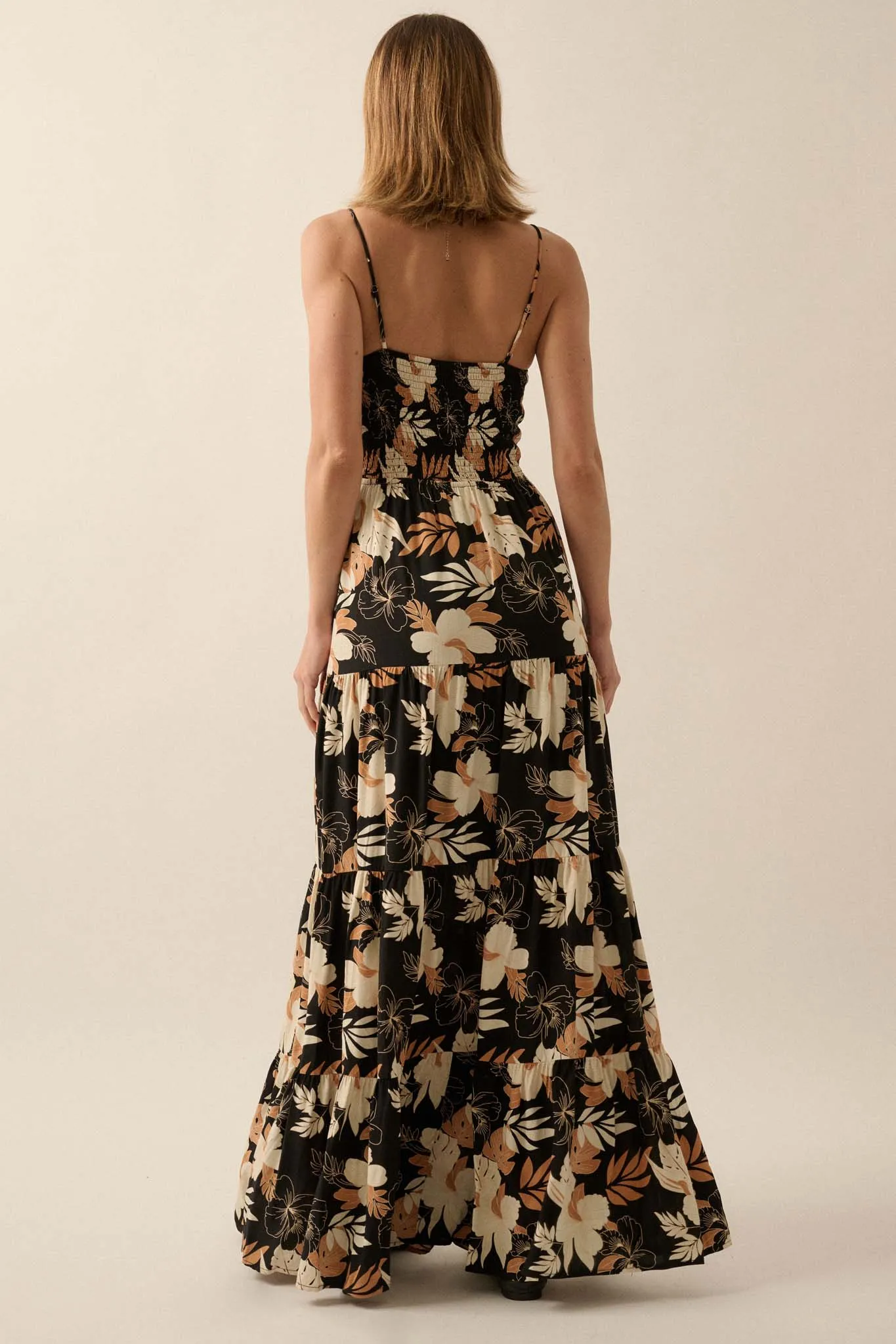 Miami Mama Floral Tiered Ruffle Maxi Sundress