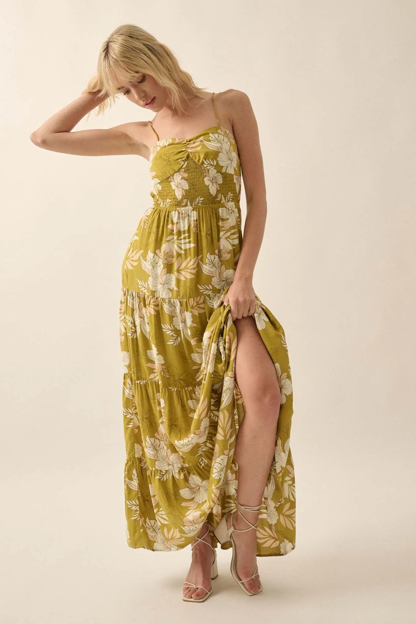 Miami Mama Floral Tiered Ruffle Maxi Sundress