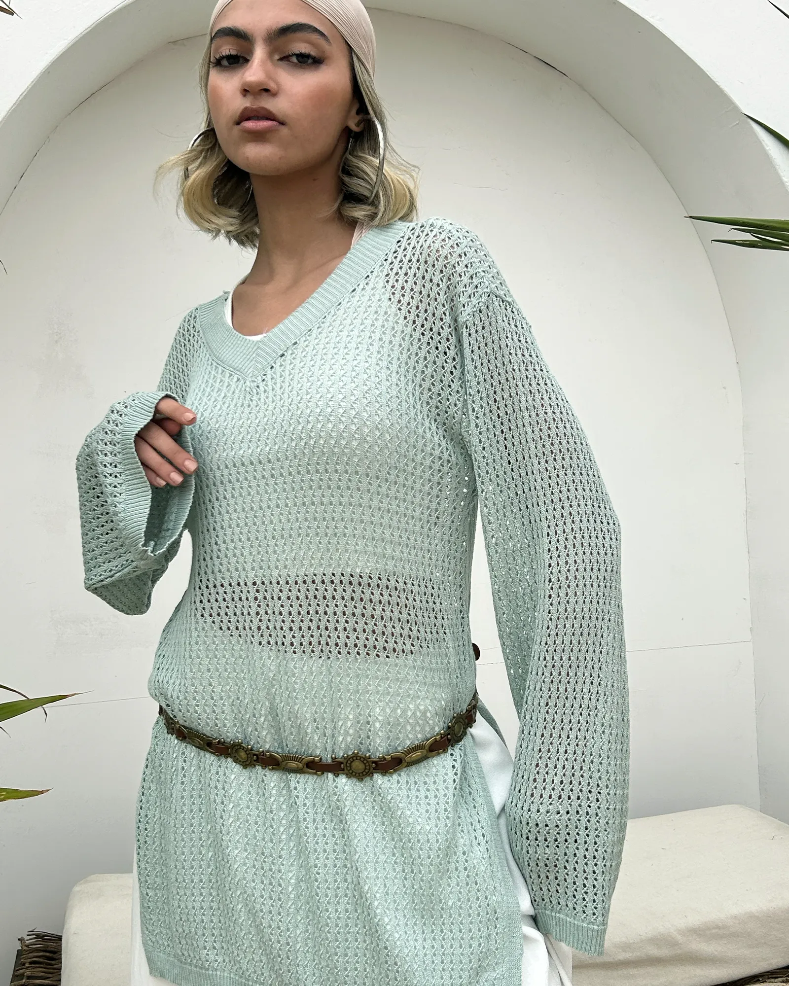 Mint Summer Knit top