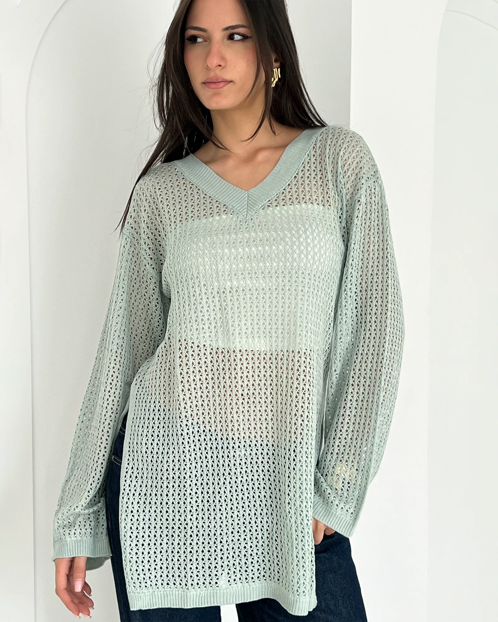 Mint Summer Knit top