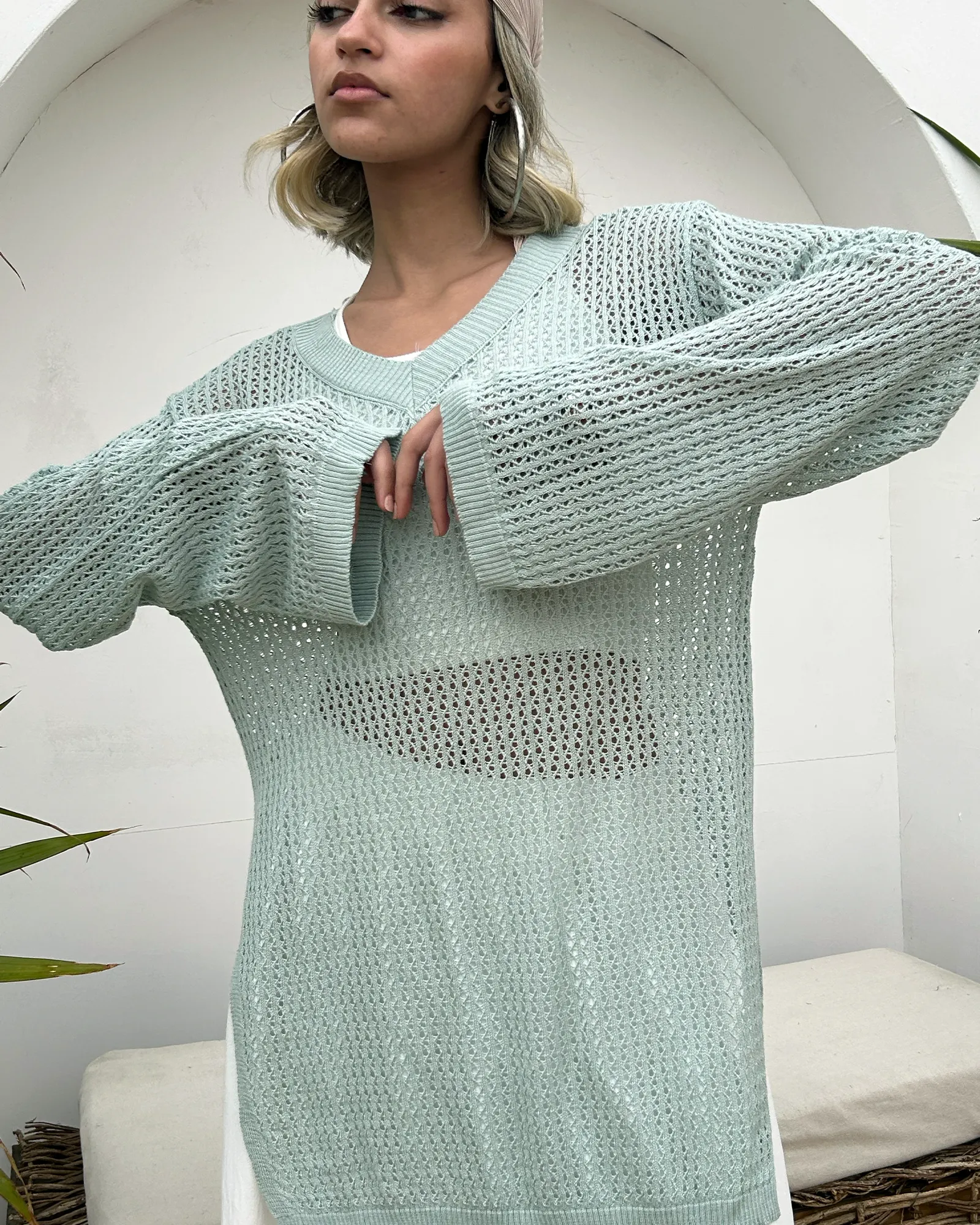 Mint Summer Knit top