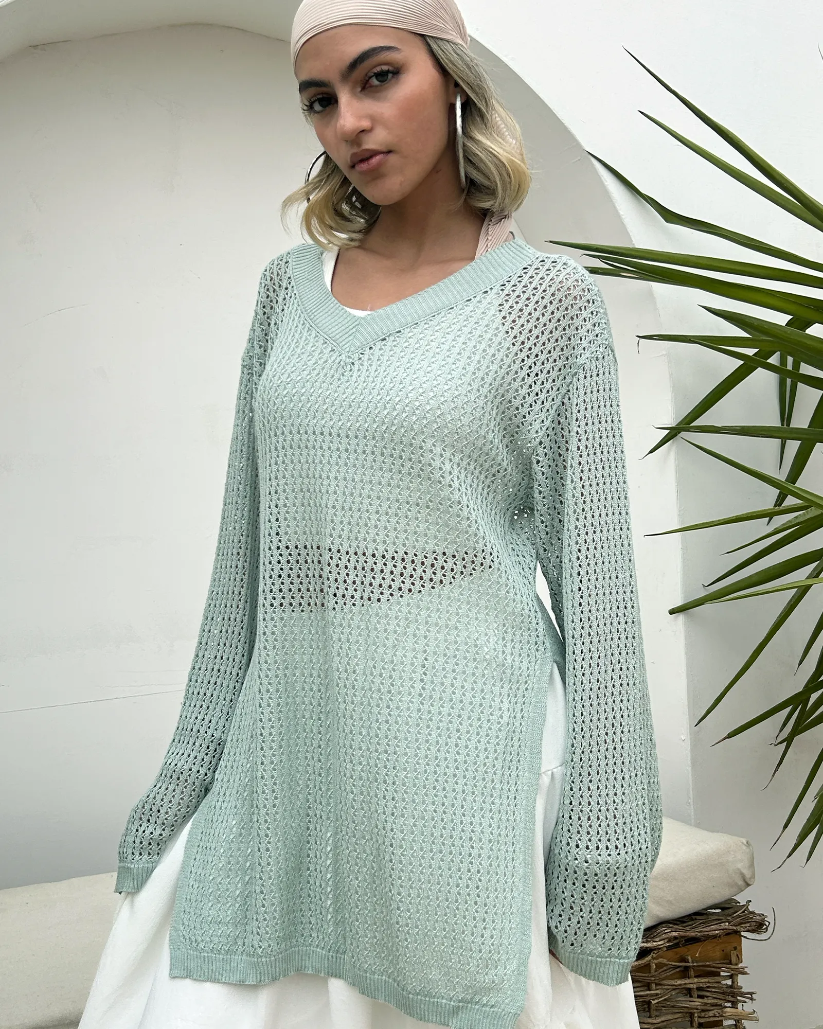 Mint Summer Knit top