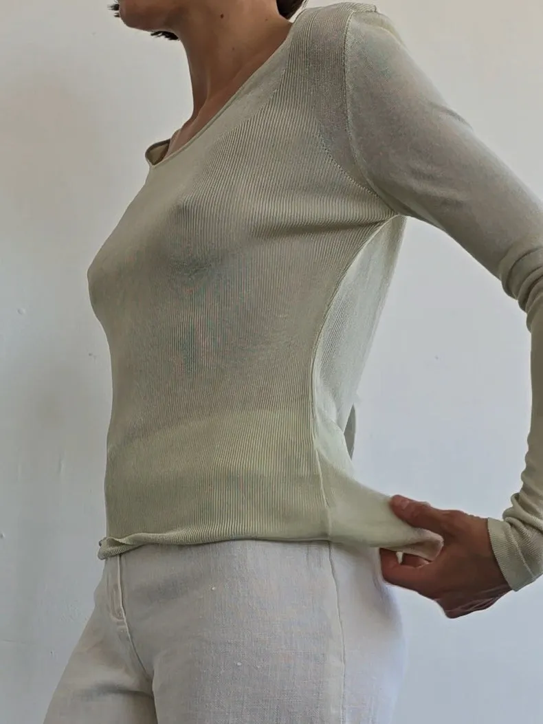 Mint Woven Knit Top (M)